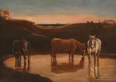 Horses at the Ford by Giovanni Segantini